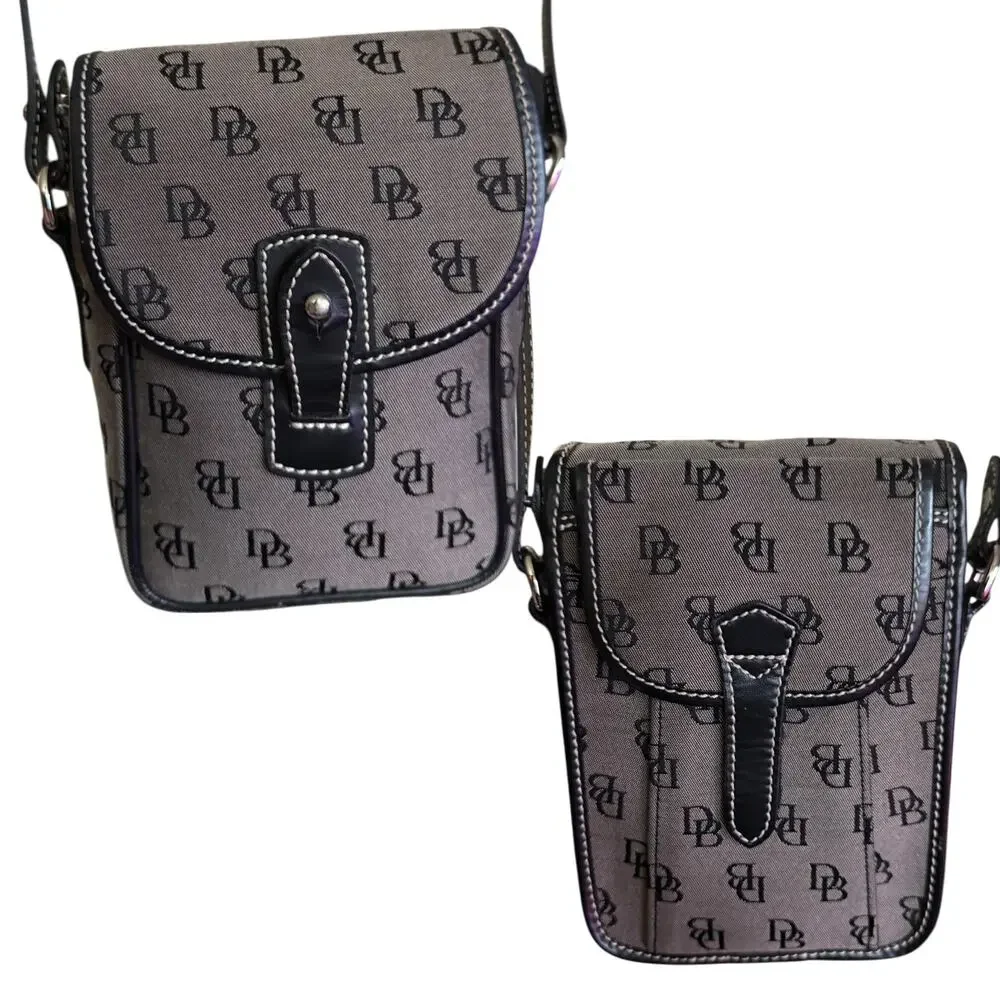 Dooney & Bourke Gray Black DB Classic Crossbody Purse